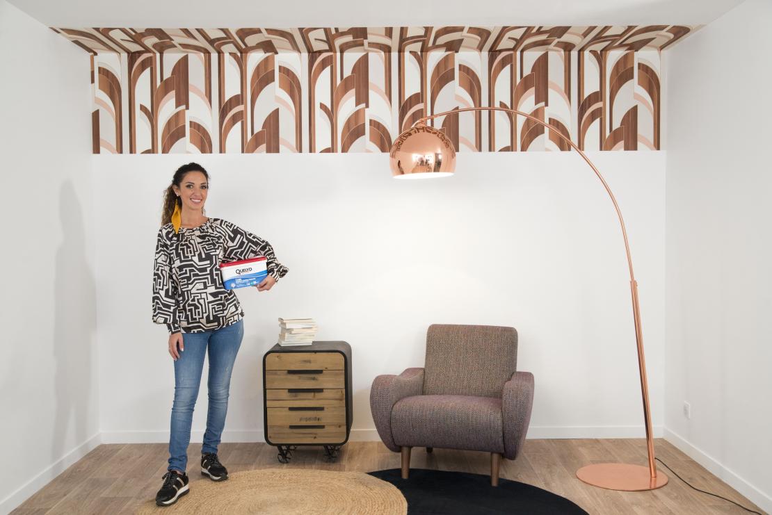  Pose  de papier  peint  mur et plafond  Colles Quelyd